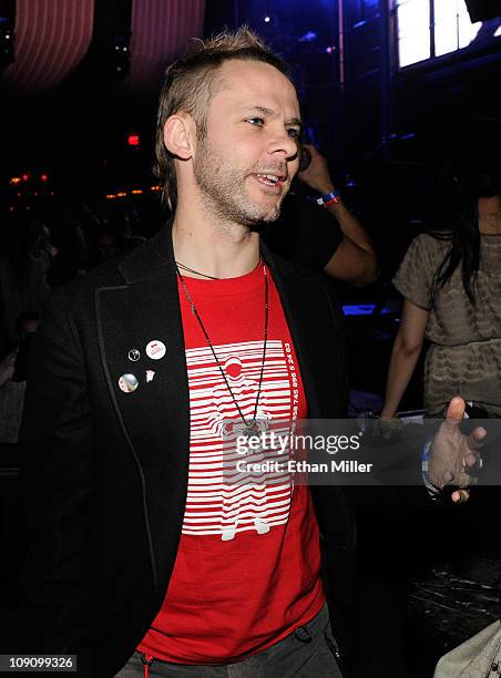 Actor Dominic Monaghan attends the launch of AG Adriano Goldschmied's "backstAGe presents:" initiative featuring The Black Keys at the Marquee...