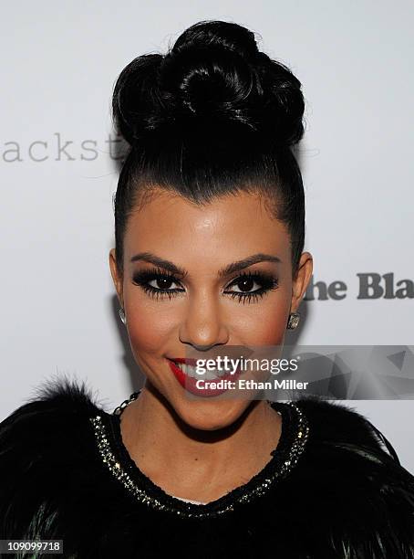 Television personality Kourtney Kardashian arrives at the launch of AG Adriano Goldschmied's "backstAGe presents:" initiative featuring The Black...