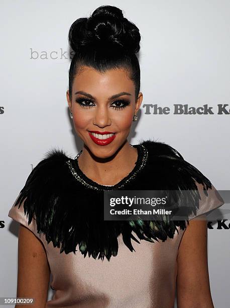 Television personality Kourtney Kardashian arrives at the launch of AG Adriano Goldschmied's "backstAGe presents:" initiative featuring The Black...