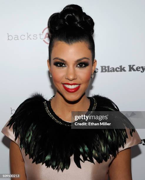 Television personality Kourtney Kardashian arrives at the launch of AG Adriano Goldschmied's "backstAGe presents:" initiative featuring The Black...