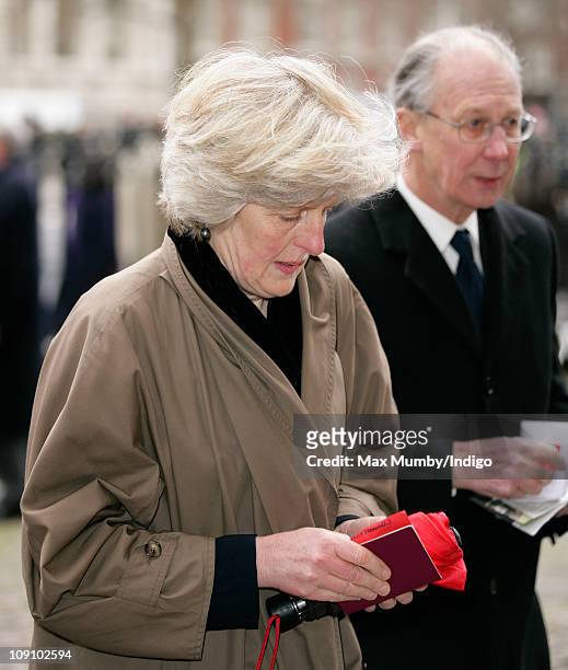 Lady Jane Fellowes and Robert Fellowes attend a Service of Thanksgiving for opera singer Dame Joan Sutherland at Westminster Abbey on February 15,...