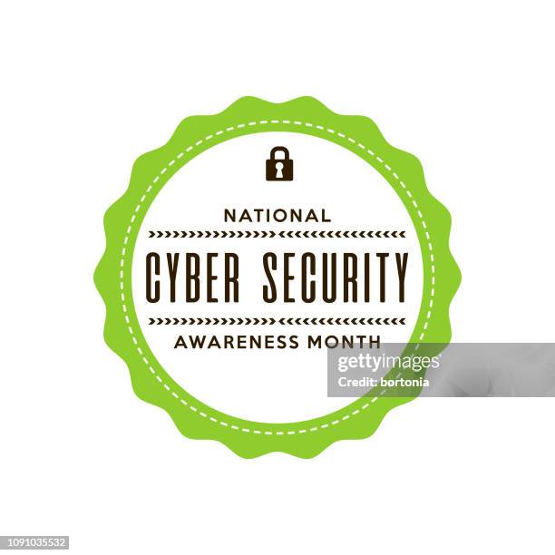 cyber security awareness month - gdpr security stock illustrations
