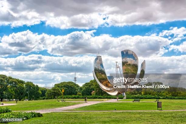floralis generica in buenos aires 1/2 - floralis generica stock pictures, royalty-free photos & images