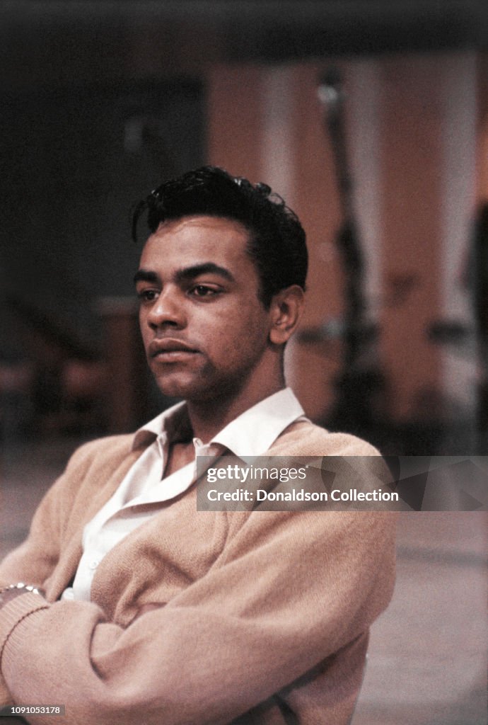 Tony Mathis Singer Singer Johnny Mathis in the studio on February 22, 1958 between Los ...
