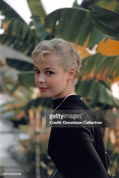 Actress Sandra Dee poses for a photo on October 3, 1957 in Los Angeles, California.