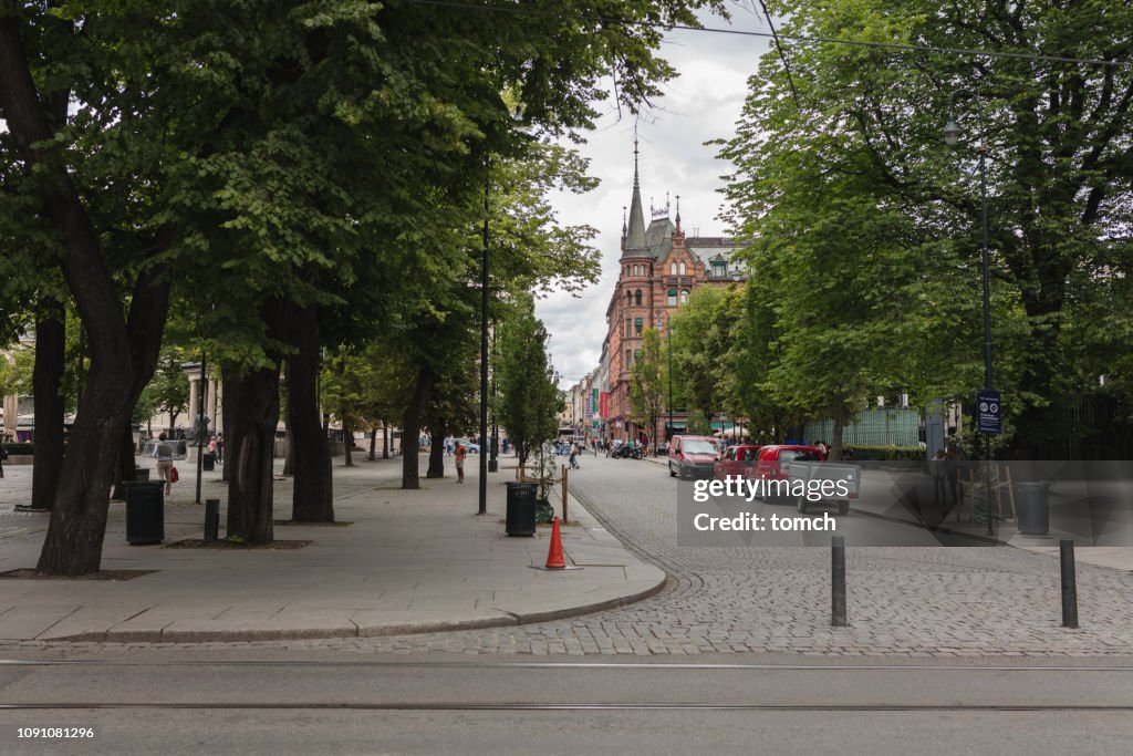 Groene straat in Oslo