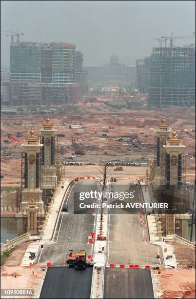 Malaysian Prime Minister Mahathir'S Architectural Legacy On January 3Rd, 2003 In Putrajaya, Malaysia. Construction Of A Replica Of Paris+ Pont...
