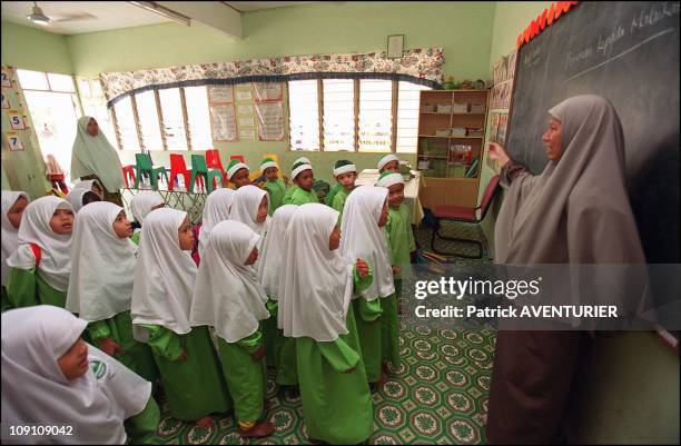 Mr. Hadi Awang, Leader Of The Parti Islam Se-Malaysia And Koranic Schools In The Islamic State Of Terengganu On January 3Rd Malaysia. Gym Class In A...