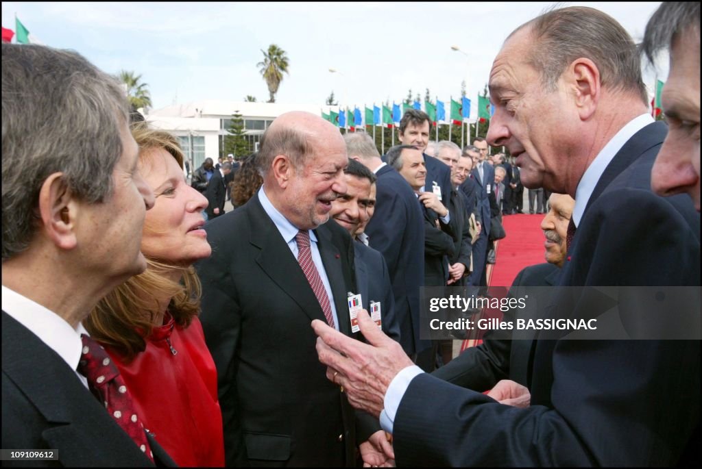 Jacques Chirac Visits Algeria: Arrival At The Airport Of Algiers On March 2Nd, 2003 In Algiers, Algeria.