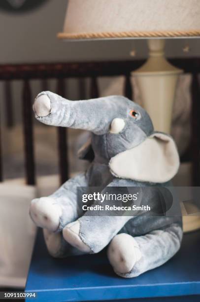 toy elephant - elephant at home stockfoto's en -beelden