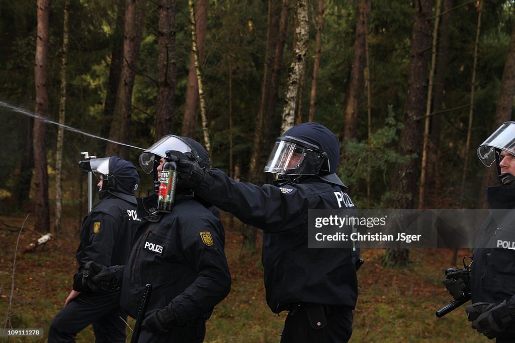 German Policemen with Pepper Spray