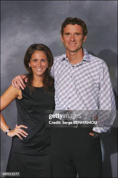 Press Conference Of Tf1 French Tv Channel. On August 27, 2003 In Paris, France. Valerie Benaim And Denis Brogniart