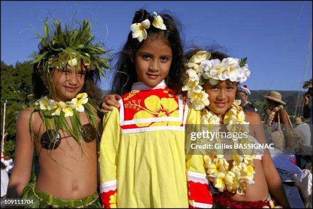 First Day Of President Chirac'S Three-Day Visit To French Polynesia. On July 26, 2003 In Papeete, France. President Chirac And Wife Bernadette Visit...