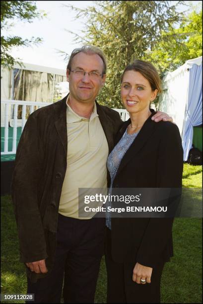34Th Lancome Golf Trophy 2003. On September 14, 2003 In St.Nom La Breteche, France. Laurent Fignon With His Wife.