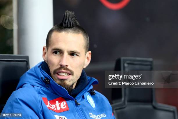 Marek Hamsik of Ssc Napoli looks on before Coppa Italia quarter-finals football match between Ac Milan and Ssc Napoli. Ac Milan wins 2-0 over Ssc...