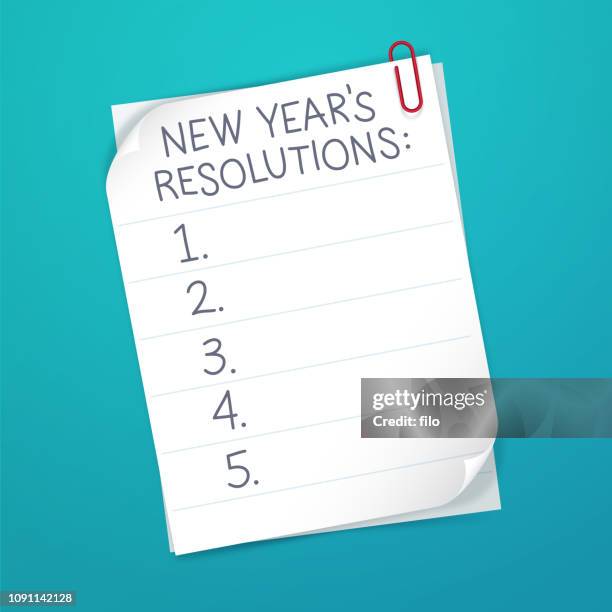 ilustrações de stock, clip art, desenhos animados e ícones de new year's resolution list - to do list