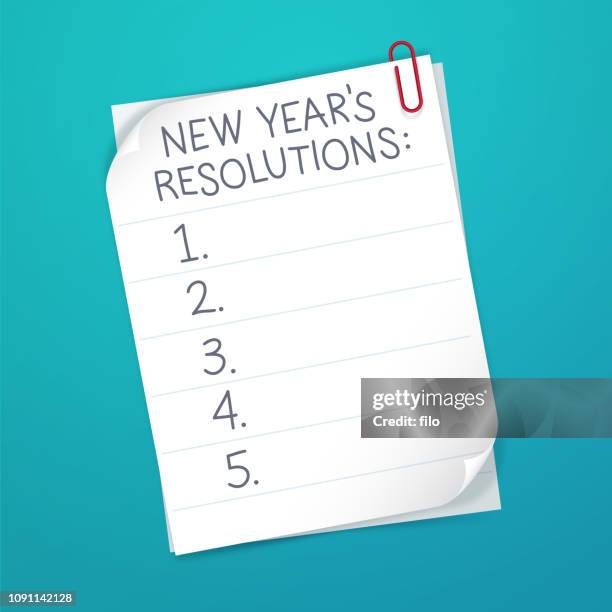 new year's resolution list - liste stock illustrations