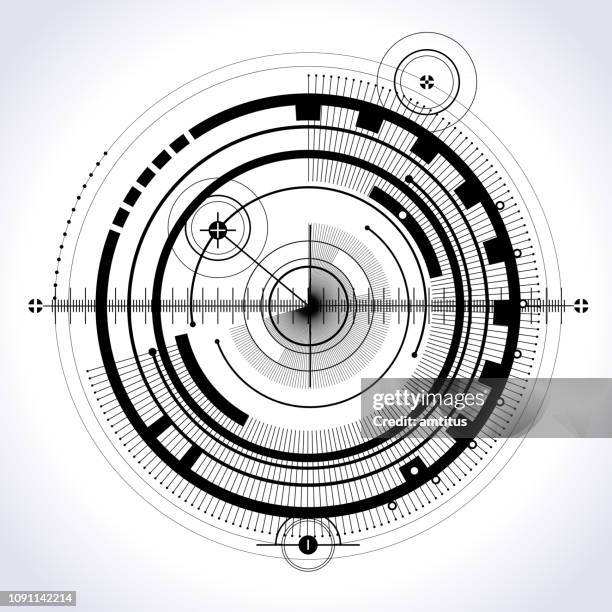 stockillustraties, clipart, cartoons en iconen met technologie cirkel - viewfinder