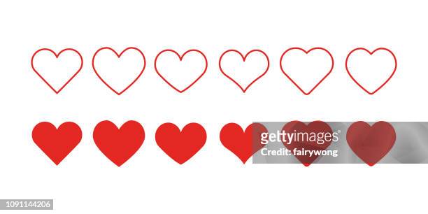heart shape icons - attached stock illustrations