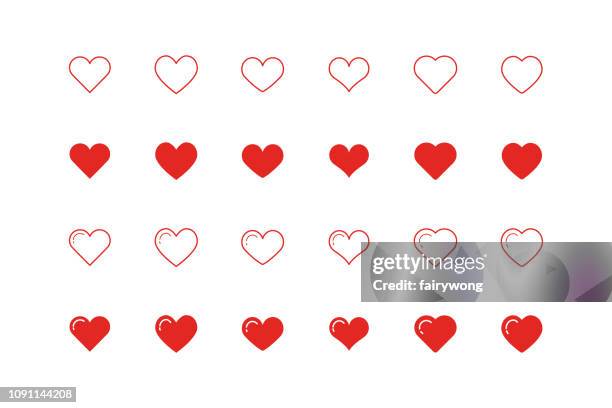 stockillustraties, clipart, cartoons en iconen met hart shapepictogrammen - heart shape