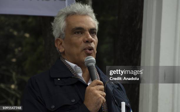 Minister of Environment and Sustainable Development of Colombia, Ricardo Lozano Picon makes a speech as he attends an event organized by National...