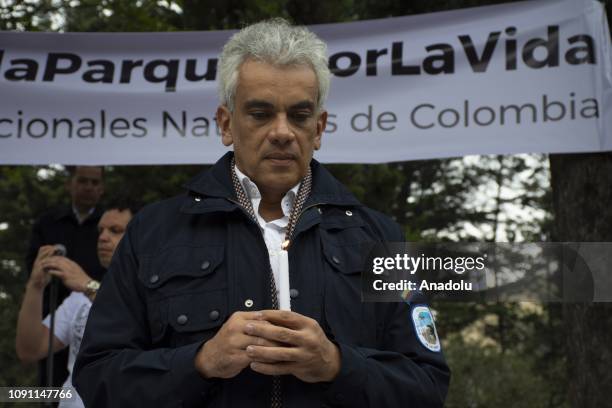Minister of Environment and Sustainable Development of Colombia, Ricardo Lozano Picon attends an event organized by National Natural Parks of...