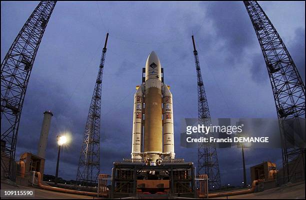 Ariane V Launches Satellite Rosetta To Study Comet 67P/Churyumov-Gerasimenko. On February 25, 2004 In Kourou, Guyana. For Its First Mission Of 2004,...