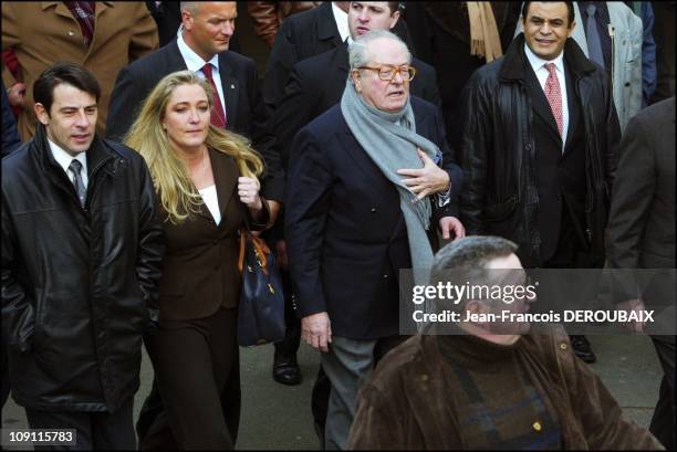 Jean-Marie And Marine Le Pen At Paris International Agriculture Show At The Porte De Versailles Exhibition Center. On March 1, 2004 In Paris, France....