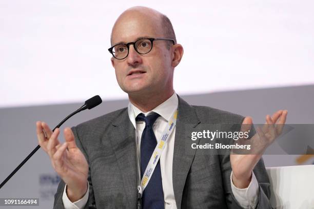 Robin Brooks, chief economist at the Institute of International Finance , speaks during the Mandiri Investment Forum in Jakarta, Indonesia, on...