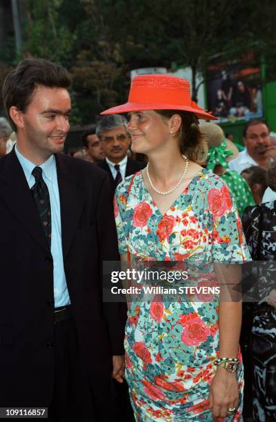 The Millenium Of Budapest On August 21Th, 2000 In Budapest, Hungary. Gyorgy Of Habsburg With His Pregnant Wife Eilika.