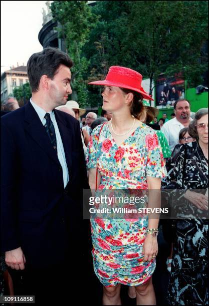 The Millenium Of Budapest On August 21Th, 2000 In Budapest, Hungary. Gyorgy Of Habsburg With His Pregnant Wife Eilika.