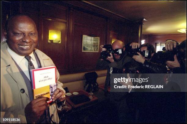 Goncourt And Renaudot Awards Ceremony On October 30Th, 2000 In Paris, France. Ahmadou Kourouma At Flore Cafe