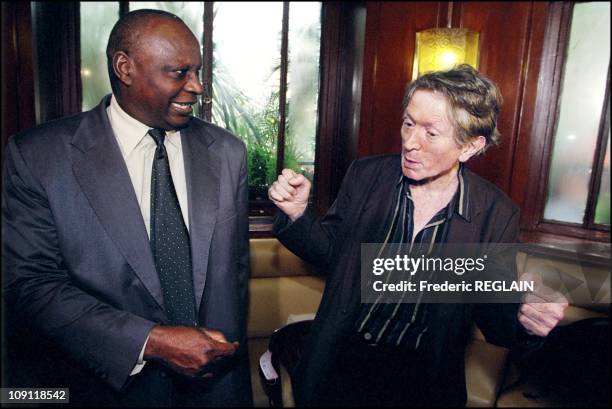 Goncourt And Renaudot Awards Ceremony On October 30Th, 2000 In Paris, France. Ahmadou Kourouma And Jean Jacques Schuhl.