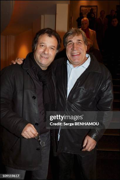 "Les Ripoux 3" Premiere. On December 8, 2003 In Paris, France. Daniel Russo And Jean-Pierre Castaldi.