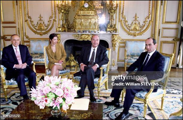 Trilateral Summit On The Karabakh Upland Region On May 3Rd, 2001 In Paris, France. Jacques Chirac Meets President Of Azerbaijan Heidar Aliyev And...