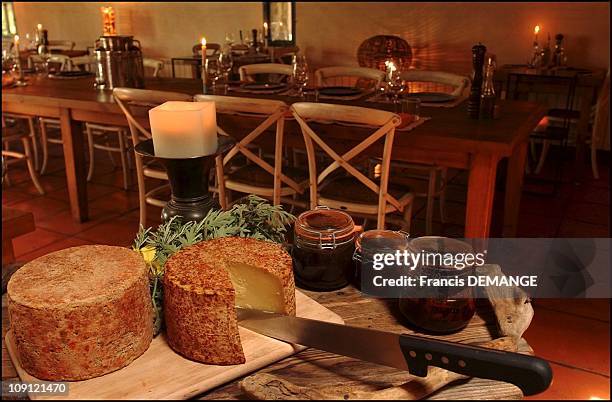 Exclusive: "La Chassagnette", The First Michelin Starred Organic Restaurant. On May 13, 2004 In Arles, France. Cheese Tray: Farm Ossau Irraty From...