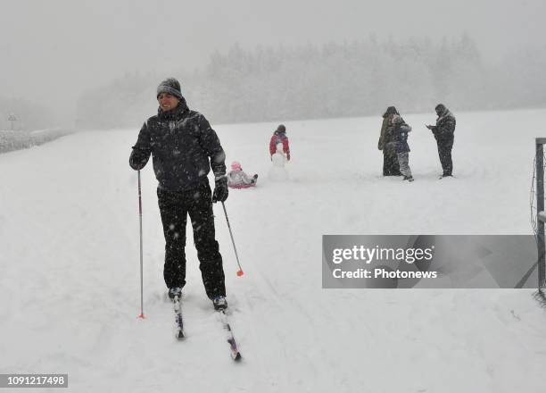 Baraque Michel,, Belgium JANUARY 30 2019 - Ski à la Baraque Michel - Skiën op de Baraque Michel © Philip Reynaers / Photonews via Getty Images)