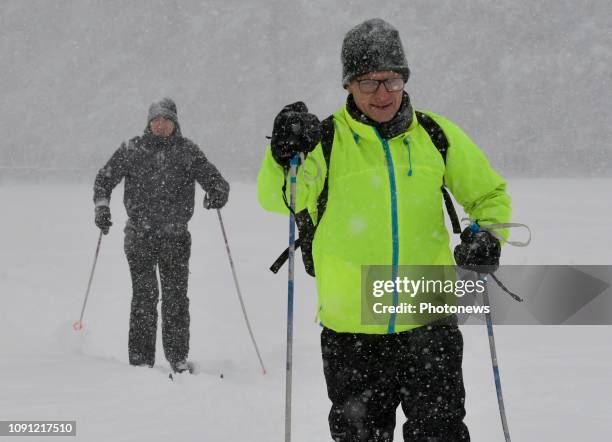 Baraque Michel,, Belgium JANUARY 30 2019 - Ski à la Baraque Michel - Skiën op de Baraque Michel © Philip Reynaers / Photonews via Getty Images)