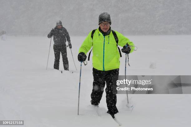 Baraque Michel,, Belgium JANUARY 30 2019 - Ski à la Baraque Michel - Skiën op de Baraque Michel © Philip Reynaers / Photonews via Getty Images)