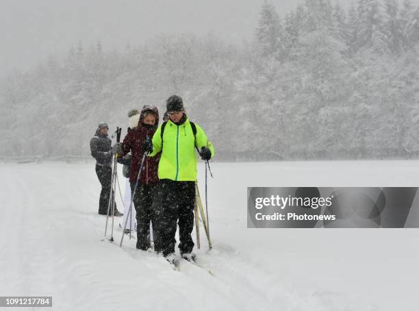 Baraque Michel,, Belgium JANUARY 30 2019 - Ski à la Baraque Michel - Skiën op de Baraque Michel © Philip Reynaers / Photonews via Getty Images)