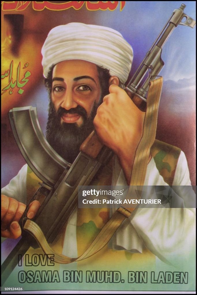Posters Of Osama Bin Laden On April 10Th, 2001, Pakistan.