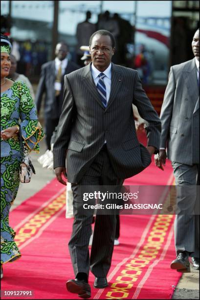 10Th French-Speaking Summit. French President Jacques Chirac Arrival At The Airport And Welcoming By The Ouagadougou Population. On November 25, 2004...