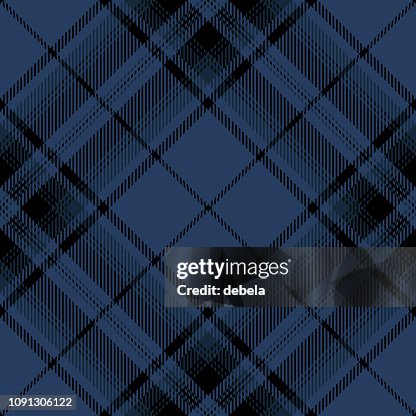 Blue And Black Scottish Tartan Plaid Textile Pattern Blue And Black Scottish Tartan Plaid Textile Pattern