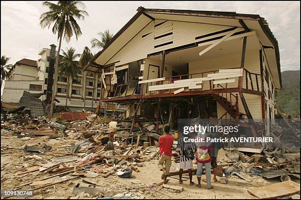 Kho Phi Phi Island Devastated By Tidal Wave That Struck Seven Countries After Powerful Dec. 26 Earthquake Off Sumatra. On December 30, 2004 In...