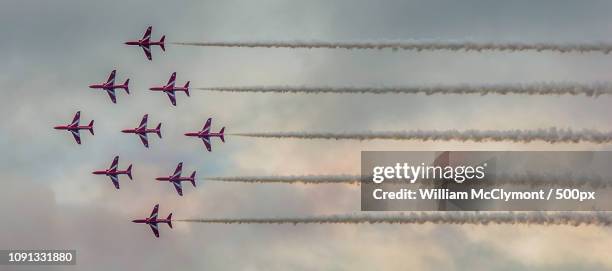 diamond 9 - red arrow plane stock pictures, royalty-free photos & images