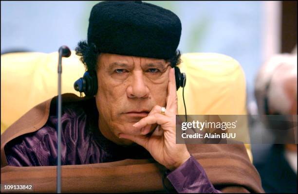 4Th Conference of heads of Sahel and Saharan countries at Syrte's Ouagadougou Center On March 6Th, 2002 In Syrte, Libya. Libyan President Muammar...