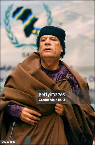 4Th Conference of heads of Sahel and Saharan countries at Syrte's Ouagadougou Center On March 6Th, 2002 In Syrte, Libya. Libyan President Muammar...