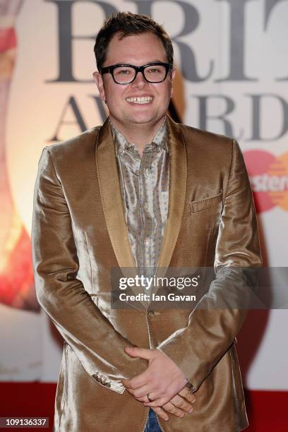 Alan Carr arrives on the red carpet for The BRIT Awards 2011 at the O2 Arena on February 15, 2011 in London, England.