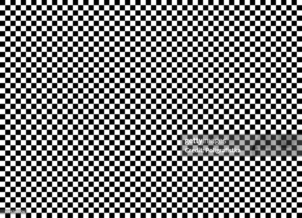 Naadloze achtergrond patroon - Chess board - zwart / wit behang - vector illustratie