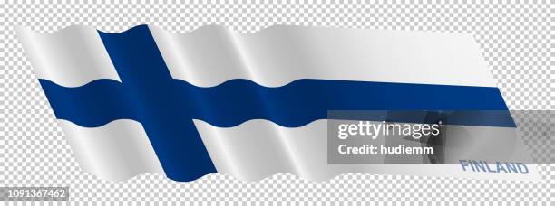 vektor-flagge von finnland winken hintergrund - helsinki stock-grafiken, -clipart, -cartoons und -symbole